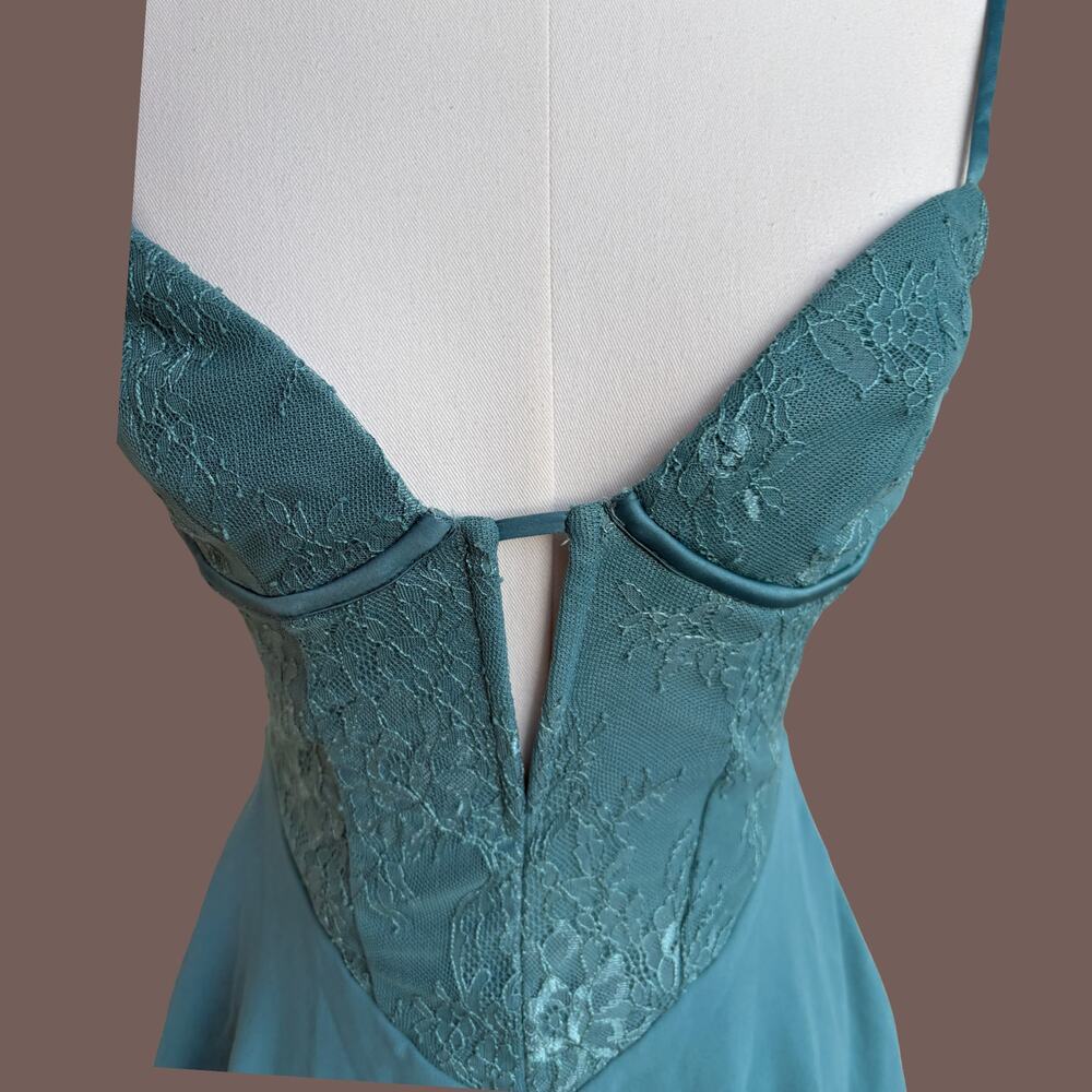 Oh Polly Mini Dress | Teal Lace Corset | Size 2 | Y2K - Picture 2 of 6